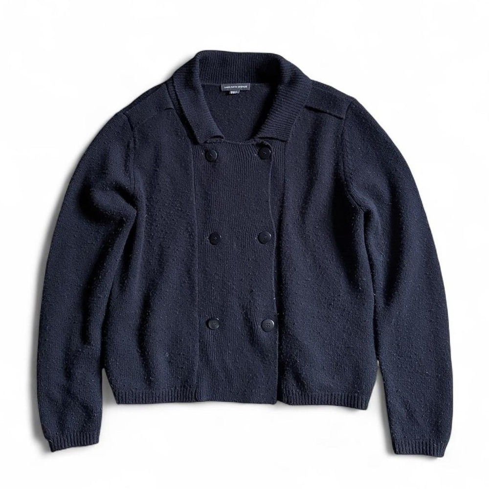 Saks Fifth Avenue Wool Cashmere Military Cardigan Sweater